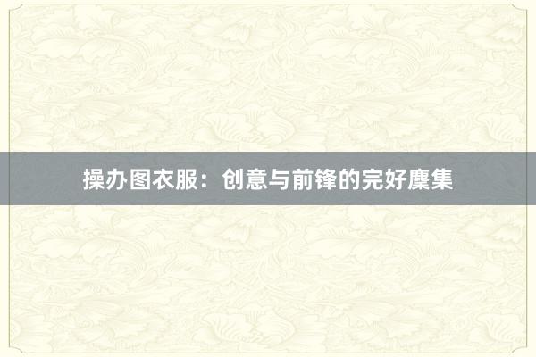 操办图衣服：创意与前锋的完好麇集